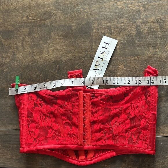 NWT Daisy corsets Lavish Red Sheer Lace Underwire Waist Cincher Corset - Picture 13 of 15
